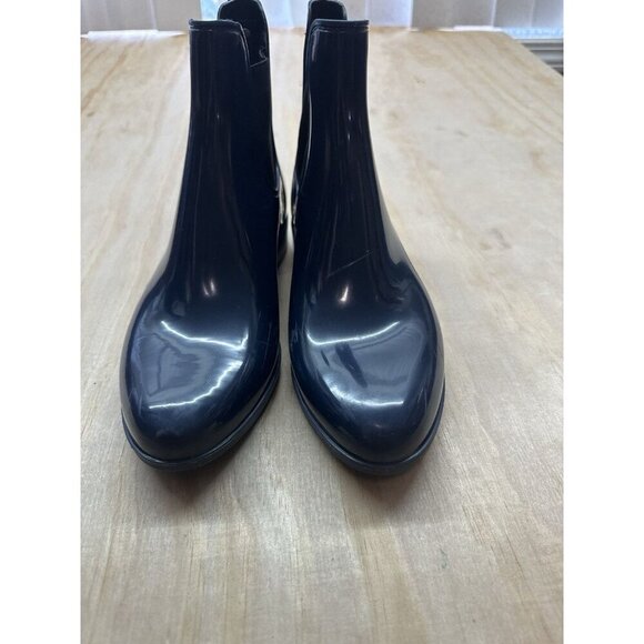 Sam Edelman Navy blue Chelsea Ankle Rubber Boots Waterproof Slip On Size 9M - Picture 7 of 7